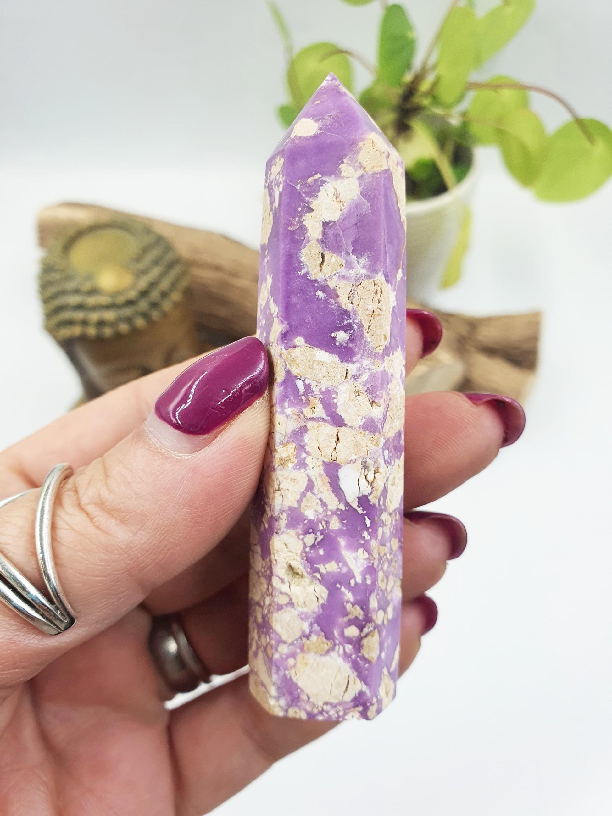 Phosphosiderite Tower - Rare Calming & Spiritual Healing Crystal Point - 45g