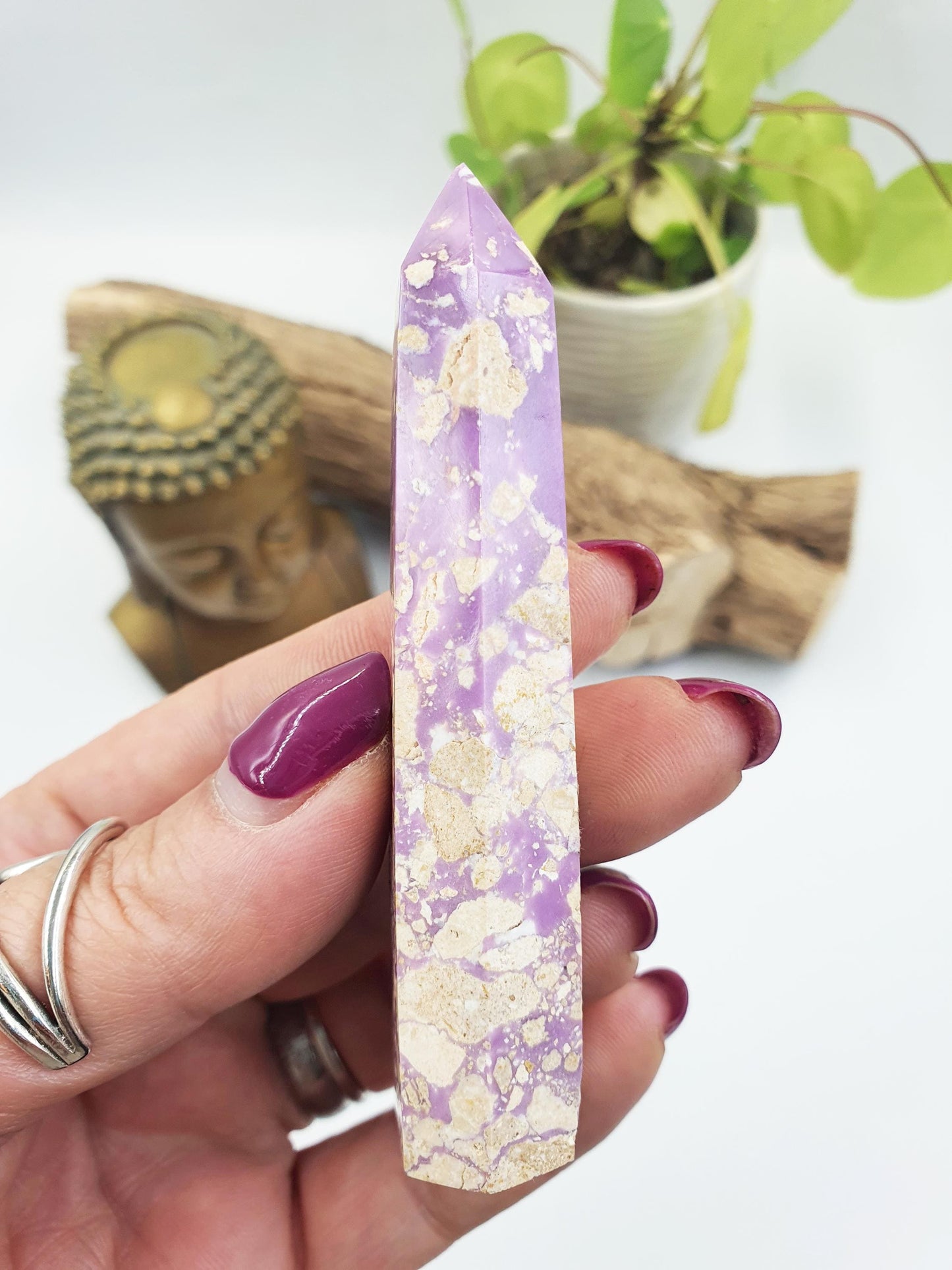 Phosphosiderite Tower - Rare Calming & Spiritual Healing Crystal Point - 45g