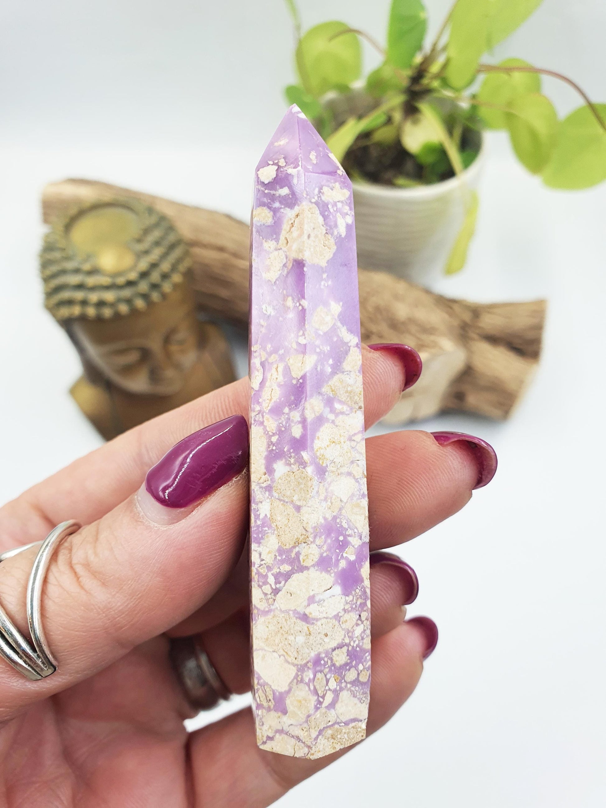 Phosphosiderite Tower - Rare Calming & Spiritual Healing Crystal Point - 45g