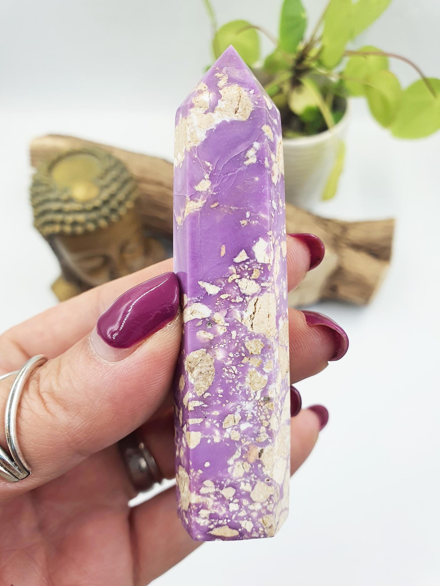 Phosphosiderite Tower - Rare Calming & Spiritual Healing Crystal Point - 45g