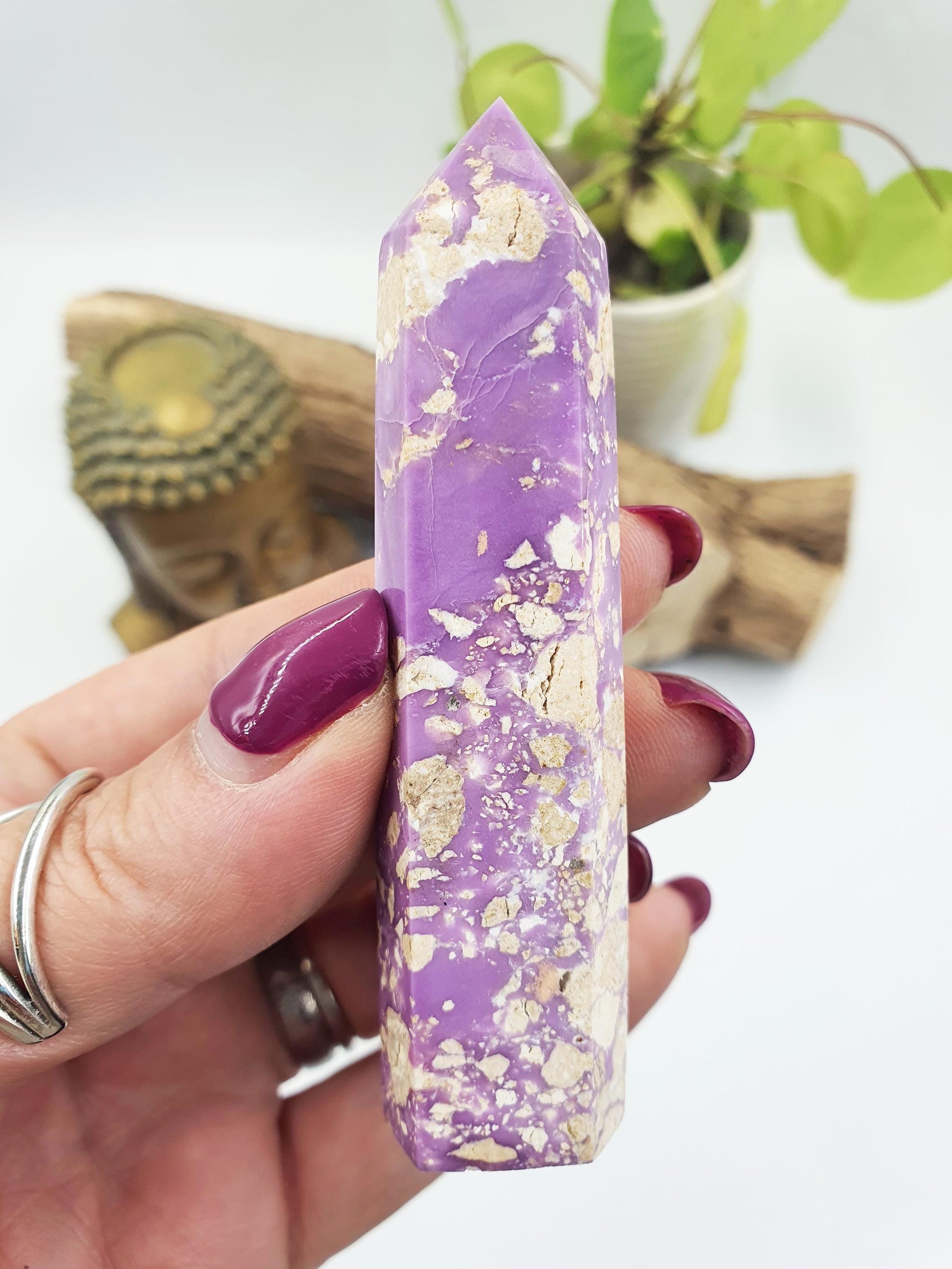 Phosphosiderite Tower - Rare Calming & Spiritual Healing Crystal Point - 45g
