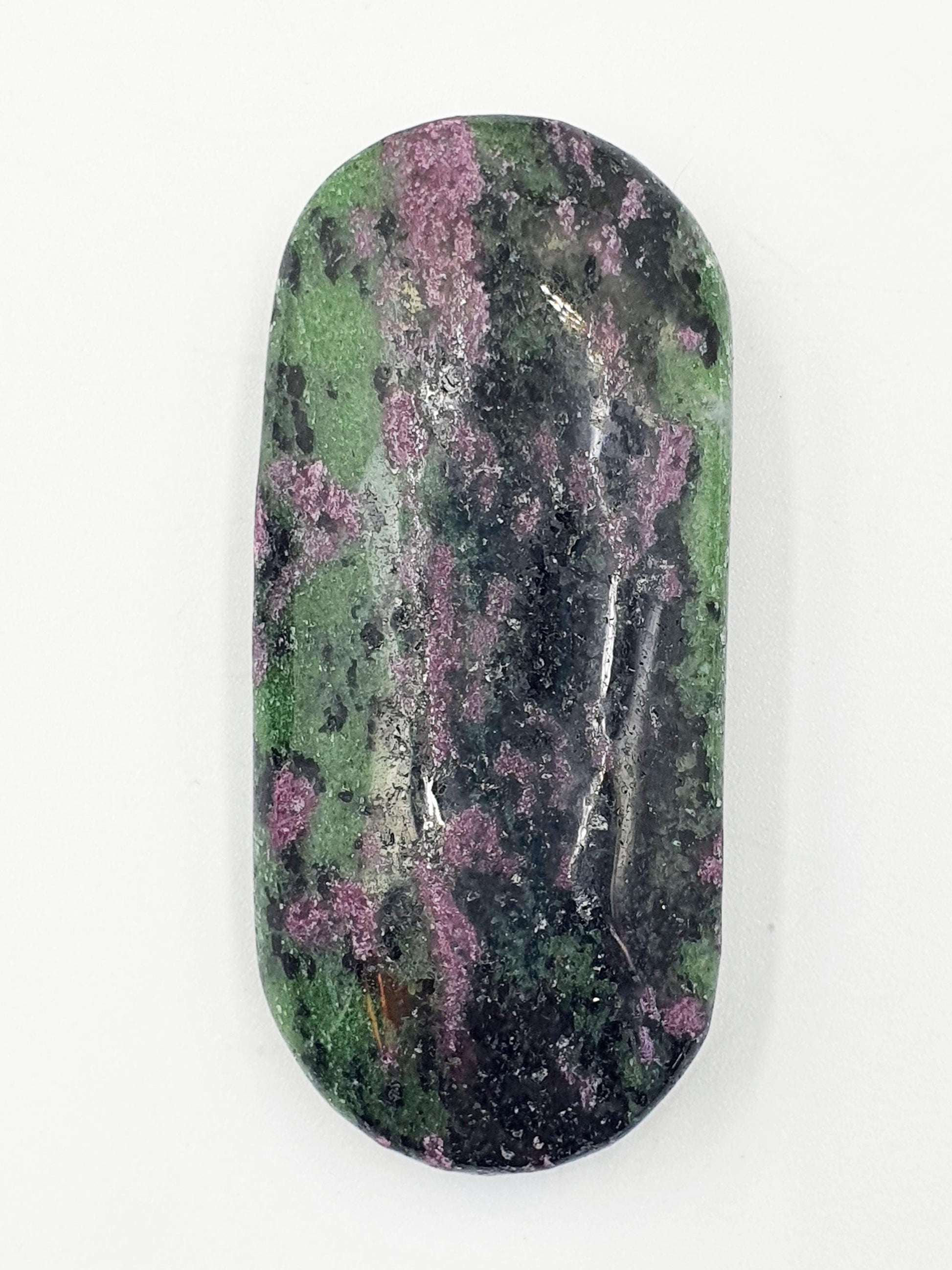 Ruby in Zoisite Palm Stone - Heart Chakra & Vitality Healing Crystal - 45g