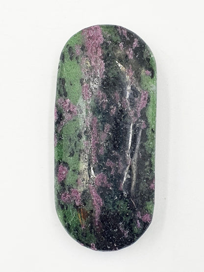 Ruby in Zoisite Palm Stone - Heart Chakra & Vitality Healing Crystal - 45g