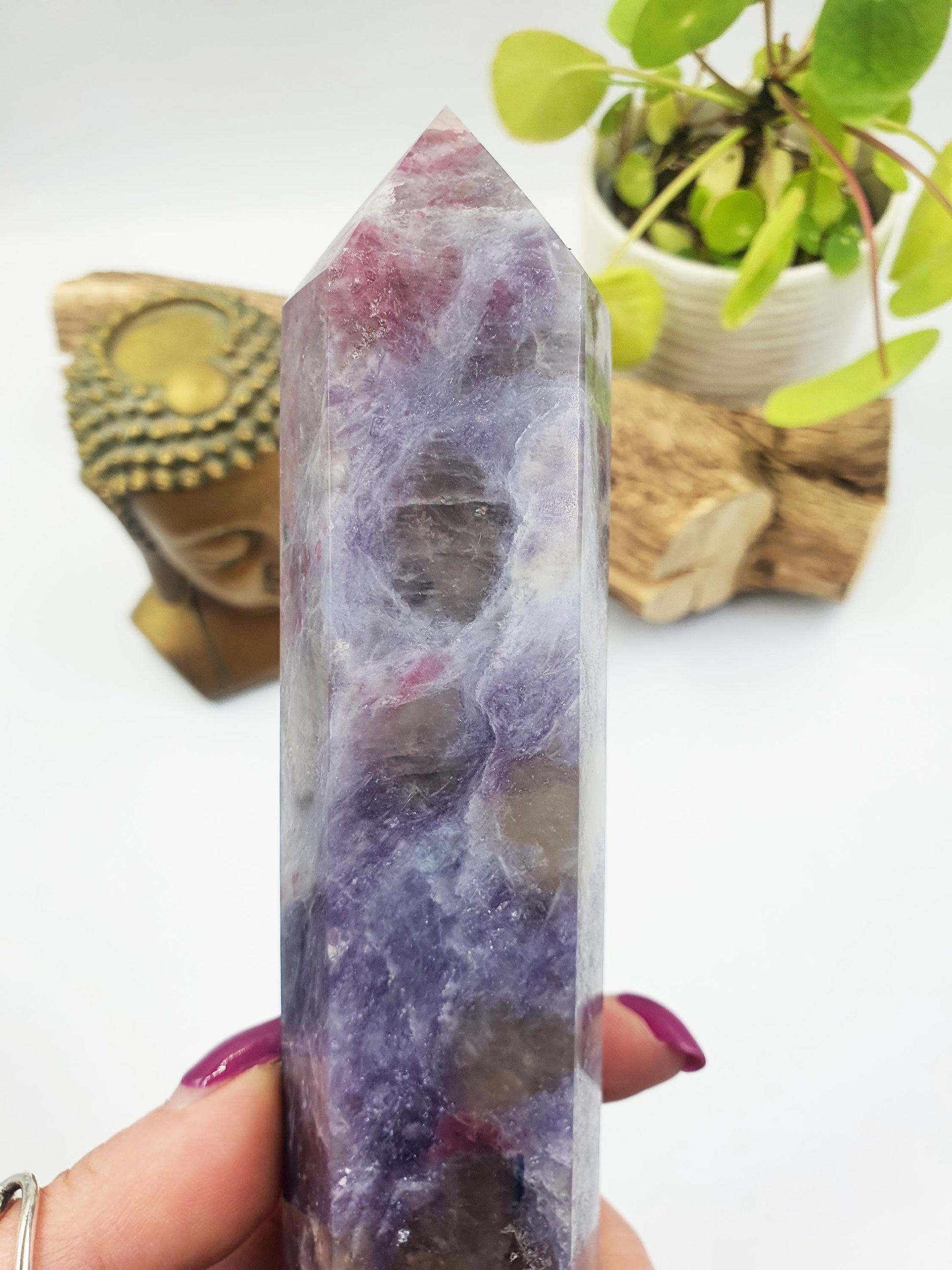 Huge Unicorn Stone (Pegmatite) Tower - Calming & Nurturing Crystal Obelisk - 27cm