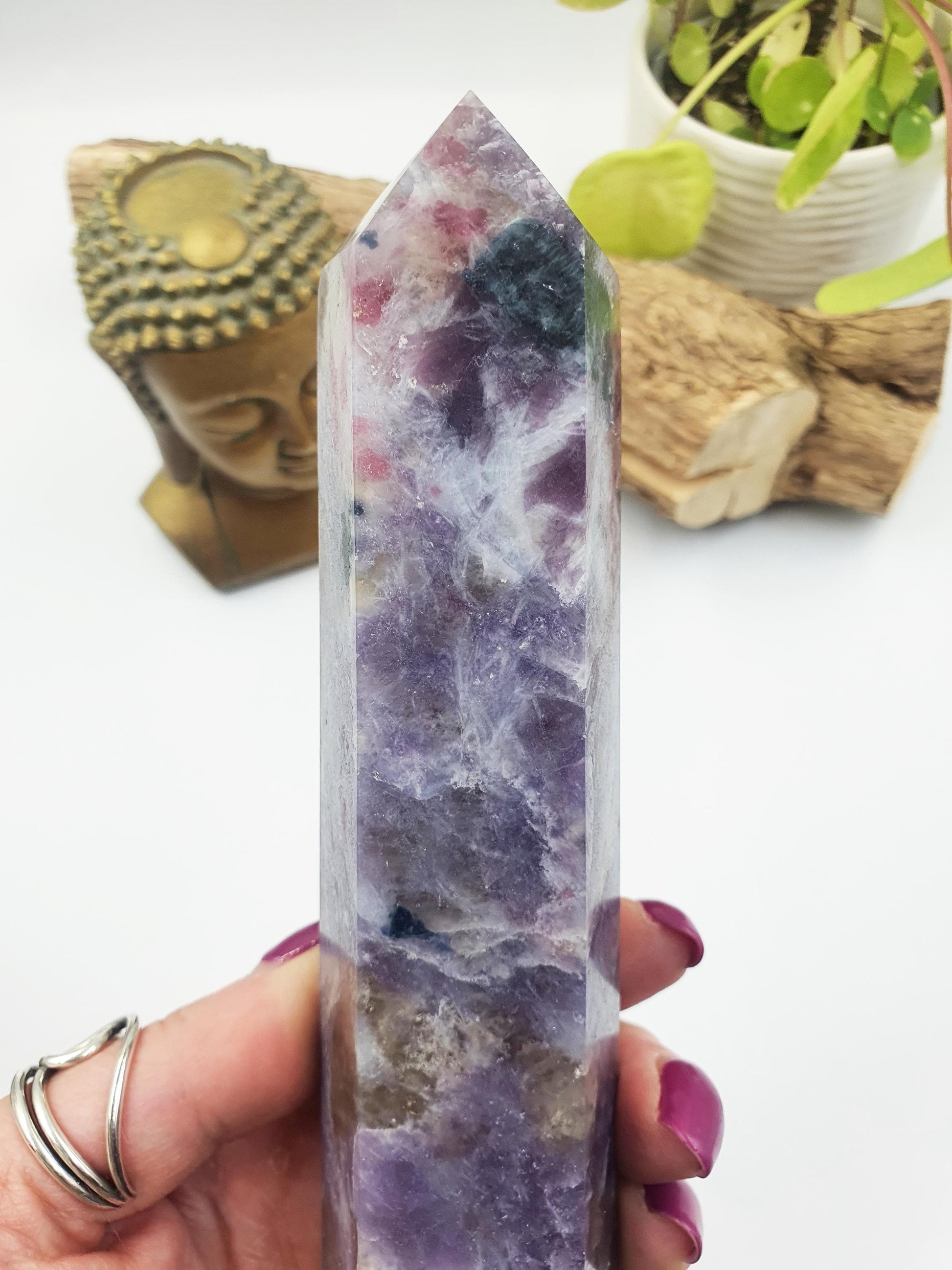 Huge Unicorn Stone (Pegmatite) Tower - Calming & Nurturing Crystal Obelisk - 27cm