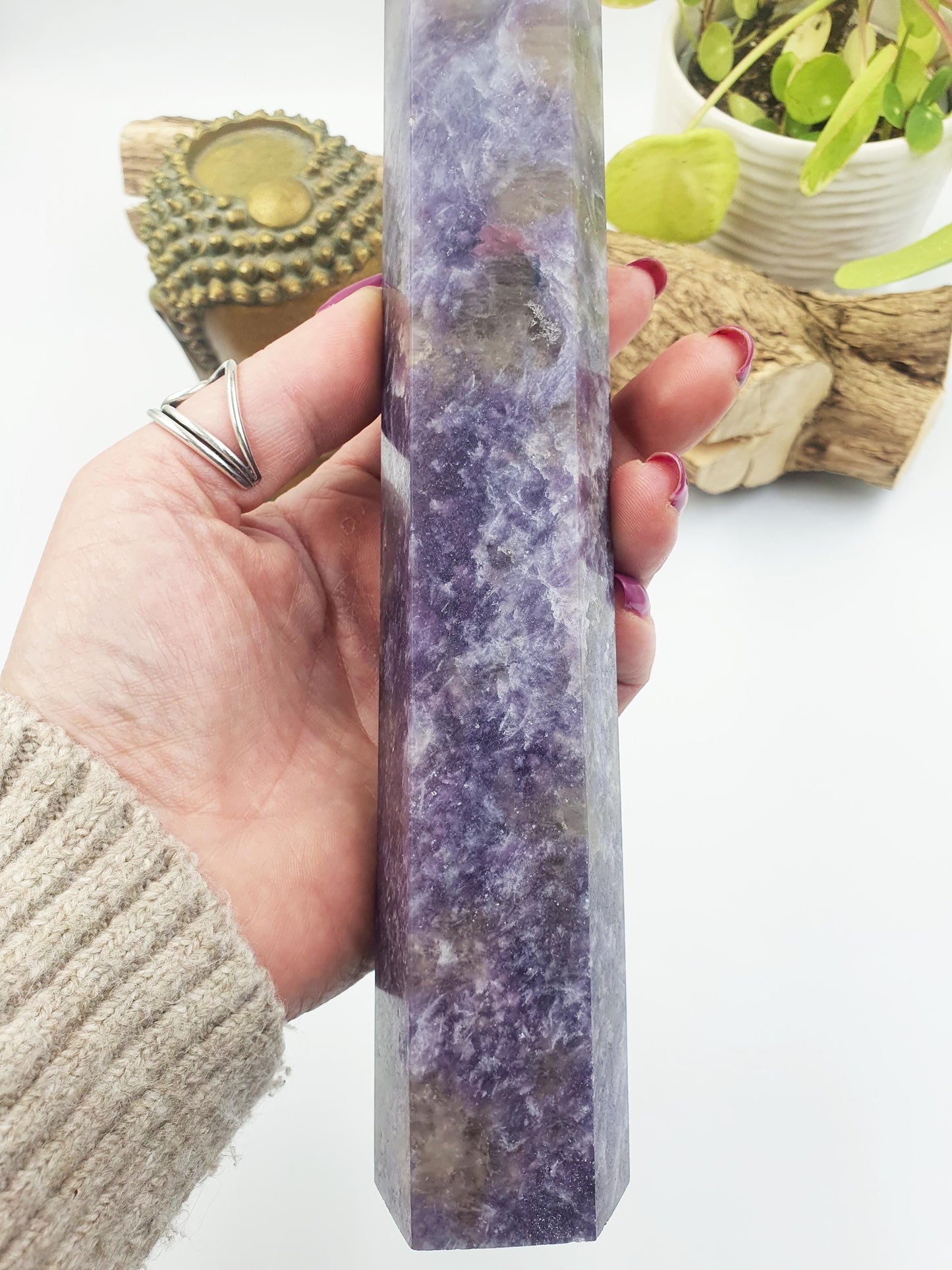 Huge Unicorn Stone (Pegmatite) Tower - Calming & Nurturing Crystal Obelisk - 27cm
