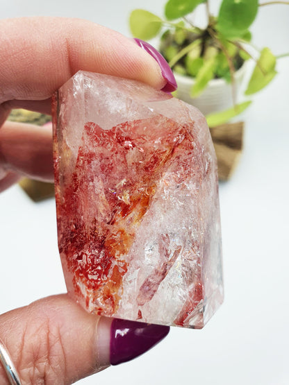 Madagascan Fire Quartz (Hematoid) Freeform with rainbows, 140g