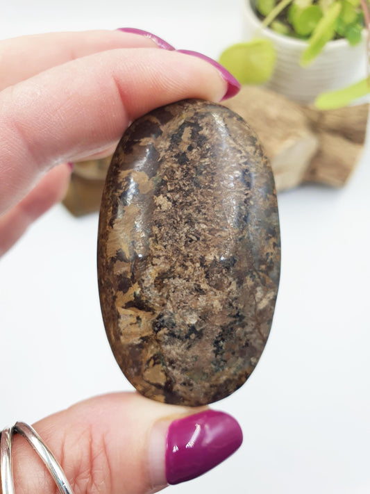 Bronzite Palm Stone - Protection & Grounding Crystal - 60g