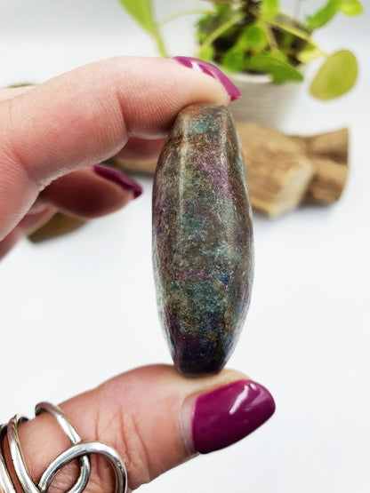Ruby in Fuchsite Palm Stone - Heart Chakra Healing & Vitality - 60g