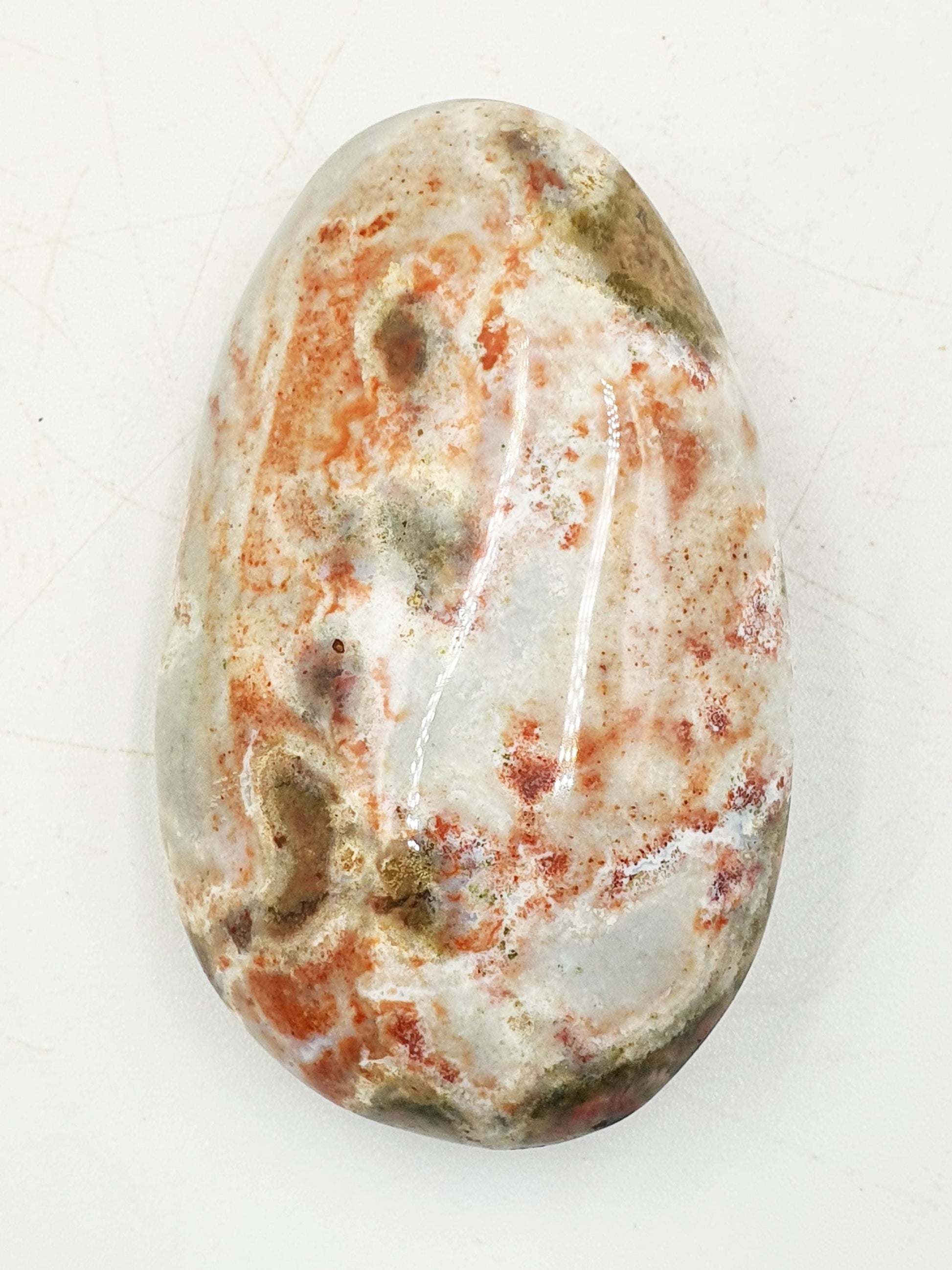 Unique Ocean Jasper Palm - Joy & Renewal Healing Crystal - 55g