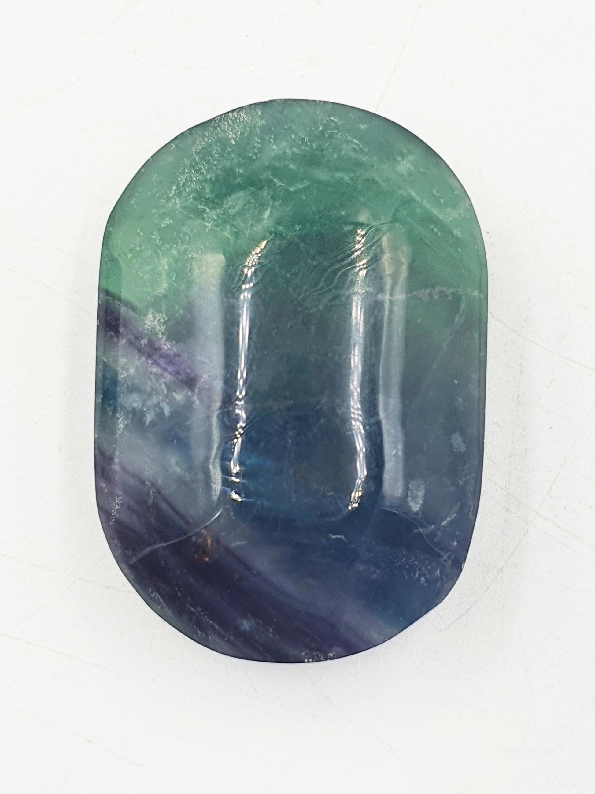 Rainbow Fluorite Palm Stone - Focus and Clarity Healing Crystal - 115g