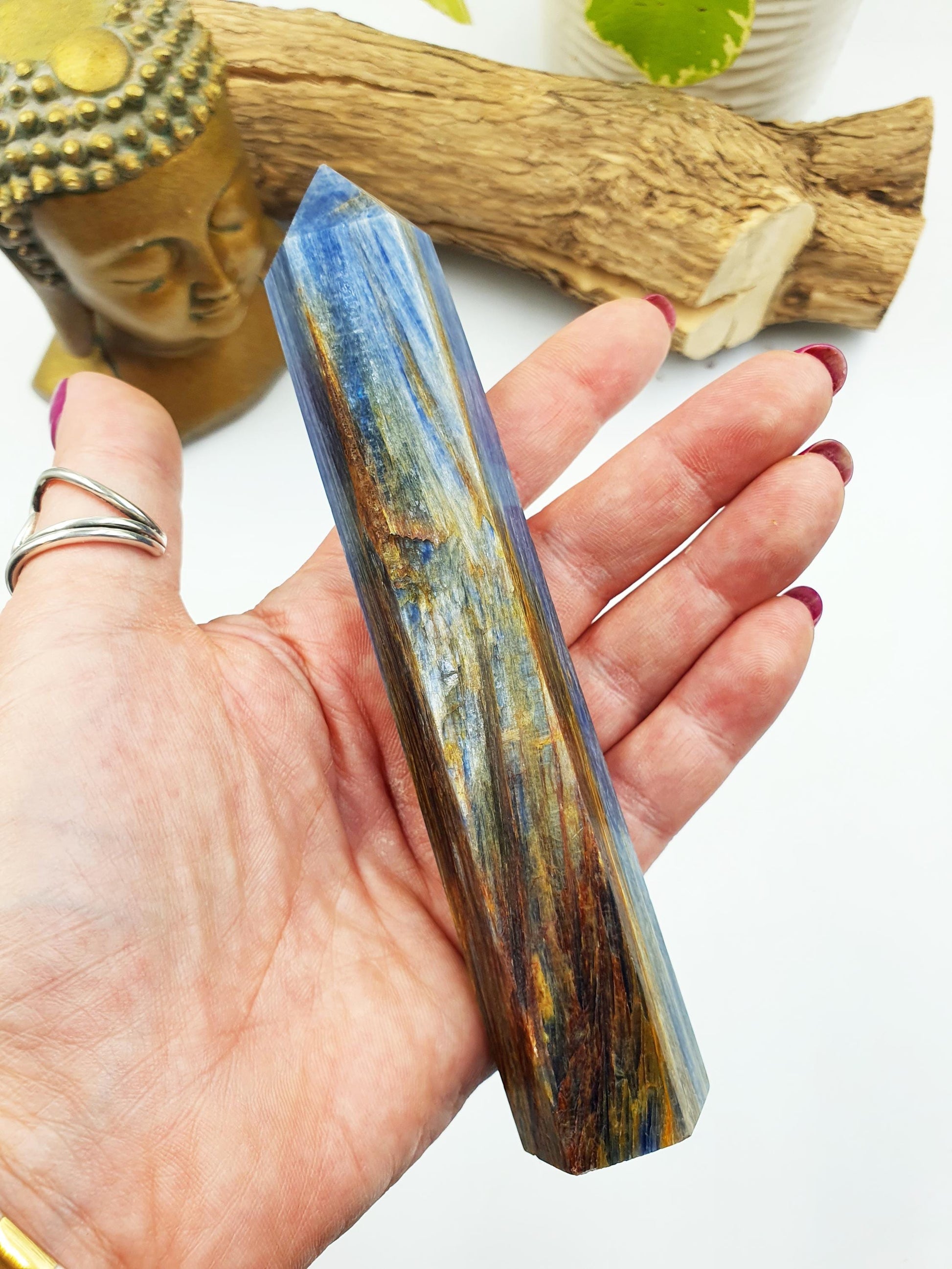 High Grade Kyanite Tower - Alignment & Communication Crystal Point - 14cm