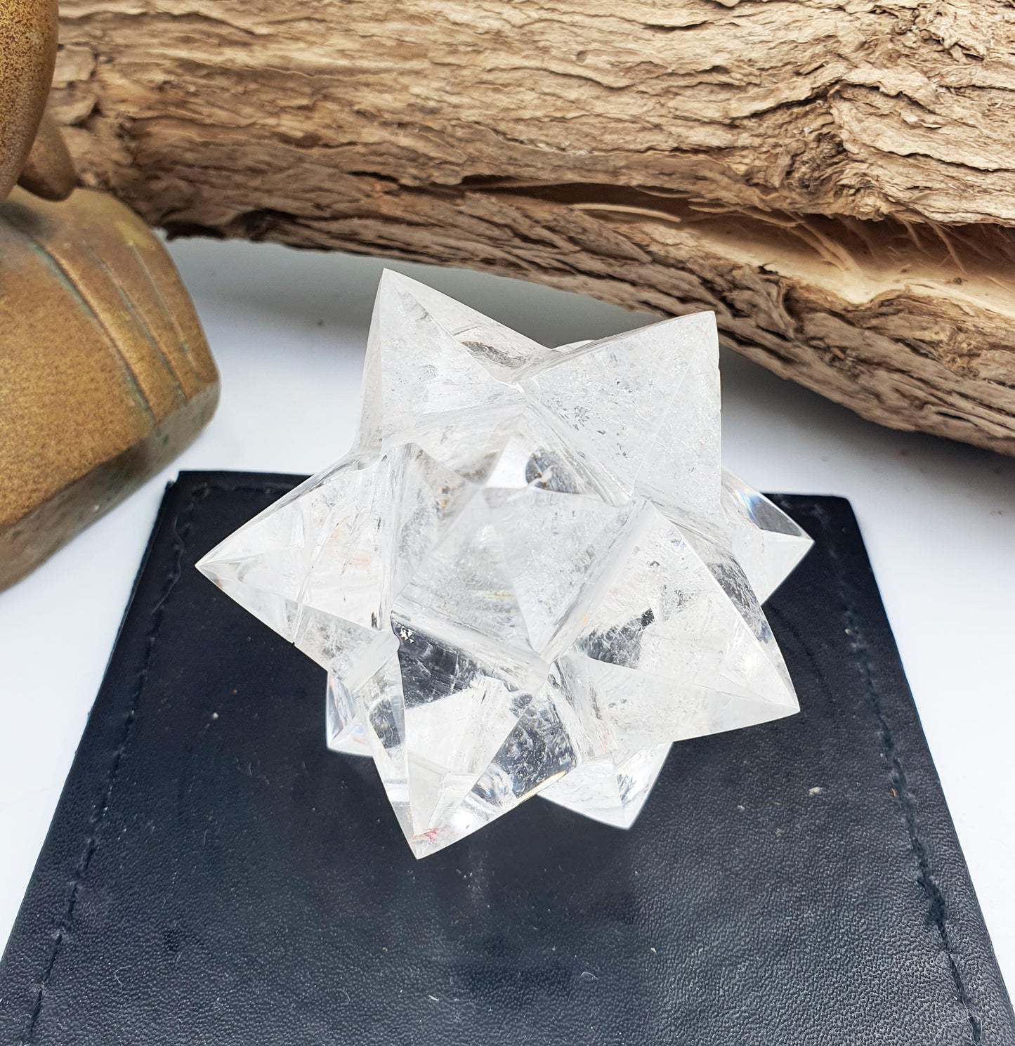 12 Point Clear Quartz Dodecagram - Energy Amplifying Crystal Star - 170g