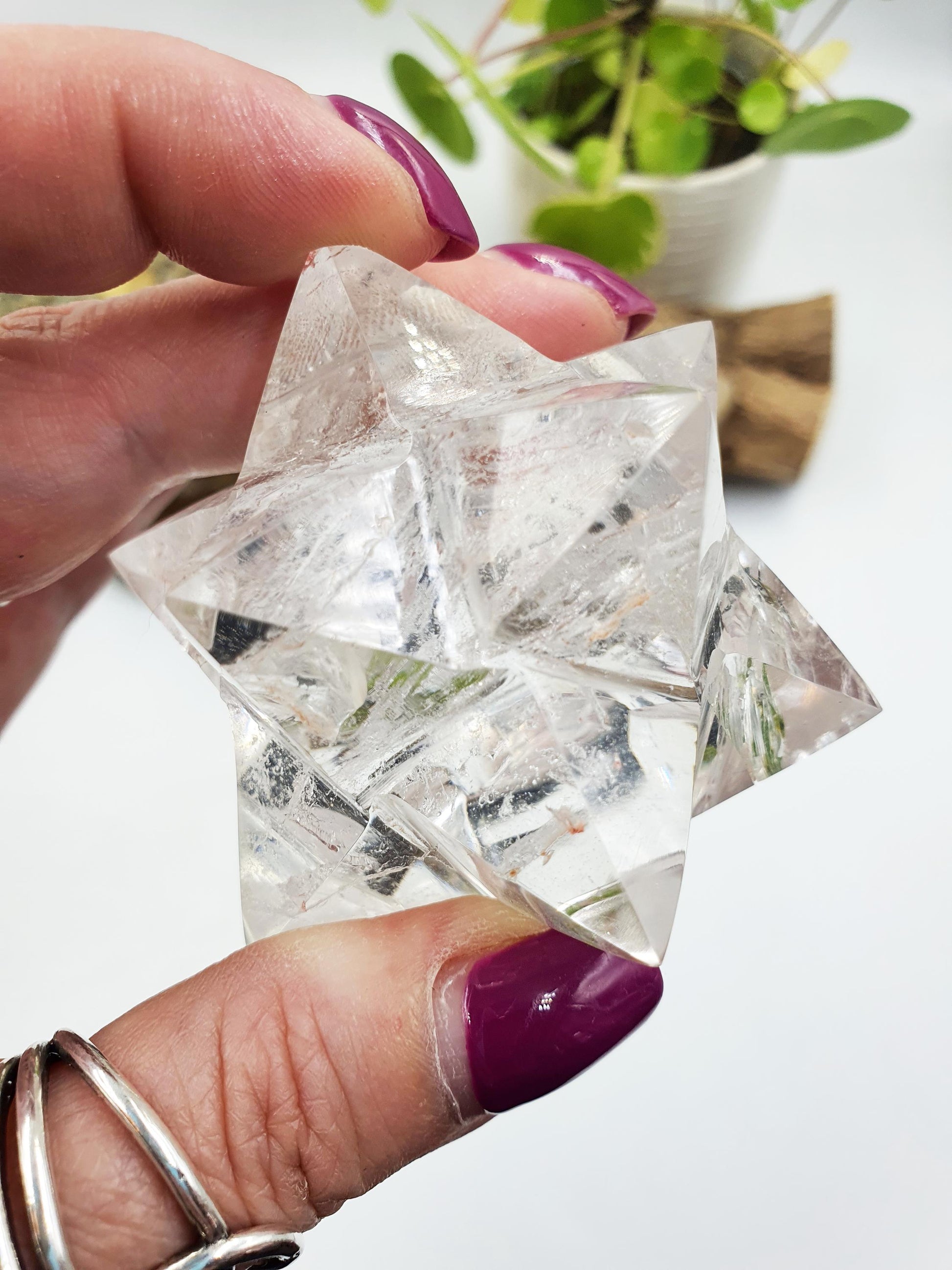 12 Point Clear Quartz Dodecagram - Energy Amplifying Crystal Star - 170g