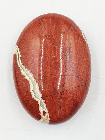 Red Jasper Palm Stone - Grounding & Strength Root Chakra Crystal - 90g