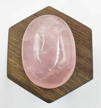 Rose Quartz Palm Stone - Love & Compassion Healing Crystal - 105g