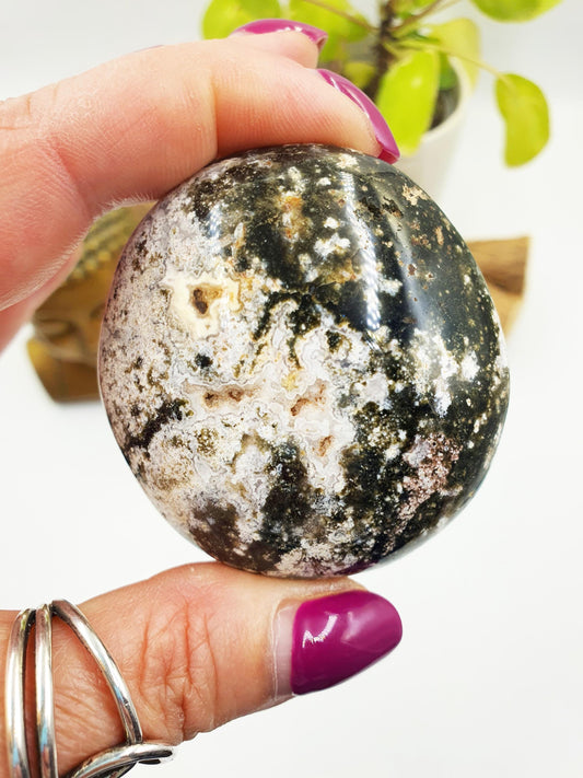 Ocean Jasper Palm - Joy & Renewal Healing Crystal - 105g