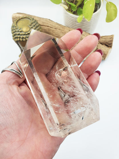 High Quality Smoky Quartz Tower with Phantoms & Rainbows - Grounding and Healing Crystal Point - 380g