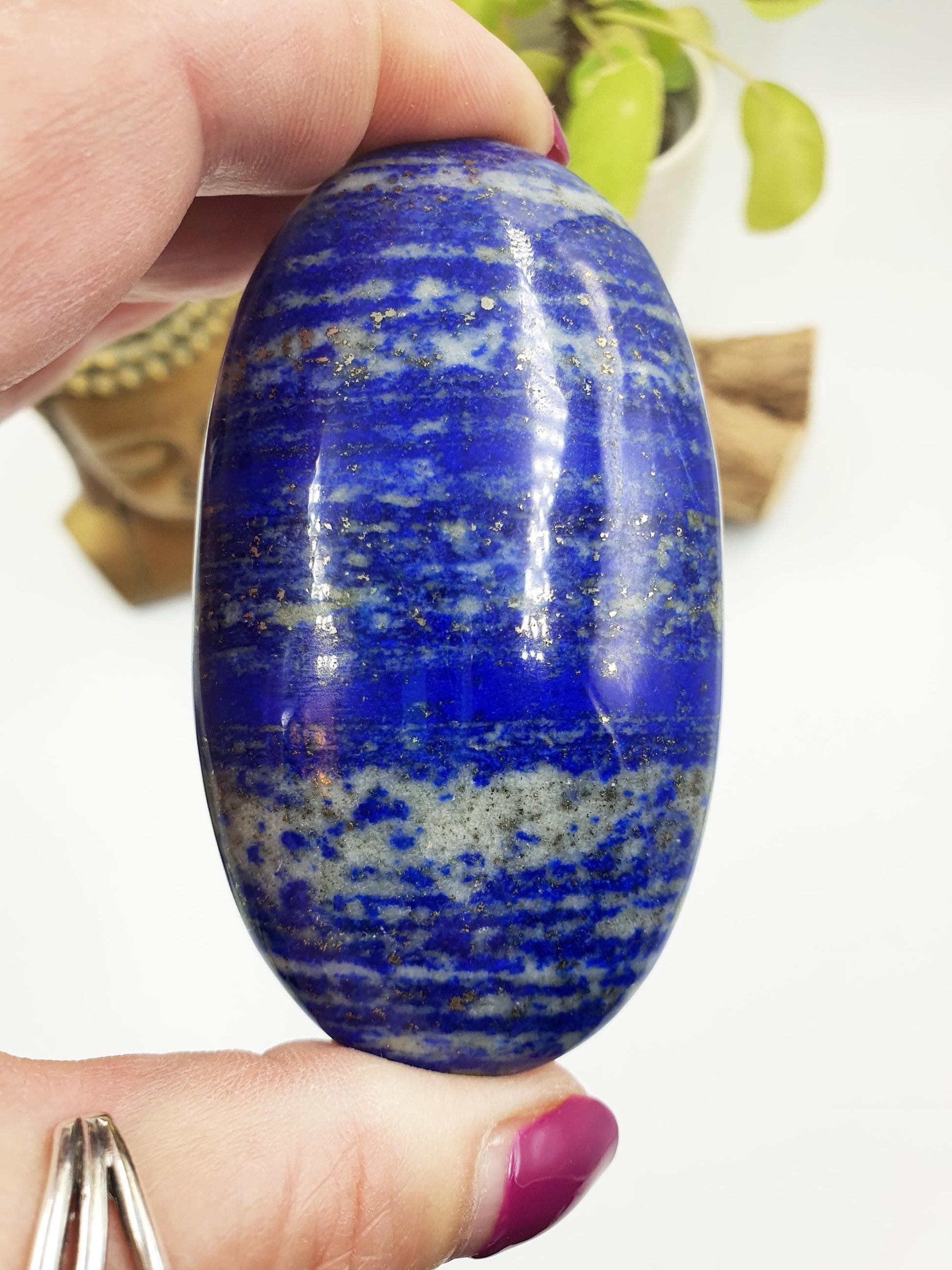Lapis Lazuli Palm Stone - Wisdom & Truth Third Eye Chakra Crystal - 170g