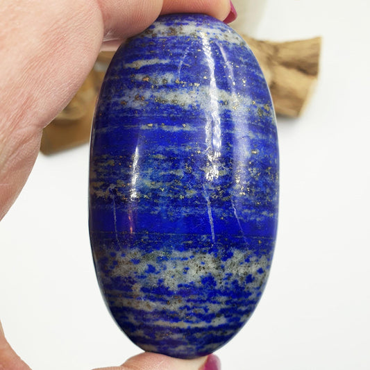Lapis Lazuli Palm Stone - Wisdom & Truth Third Eye Chakra Crystal - 170g