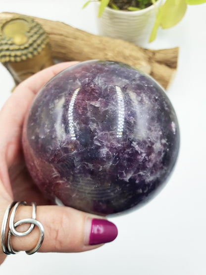 Large Unicorn Stone (Pegmatite) Sphere - Calming & Nurturing Crystal Ball - 92mm