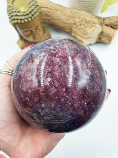 Large Unicorn Stone (Pegmatite) Sphere - Calming & Nurturing Crystal Ball - 92mm