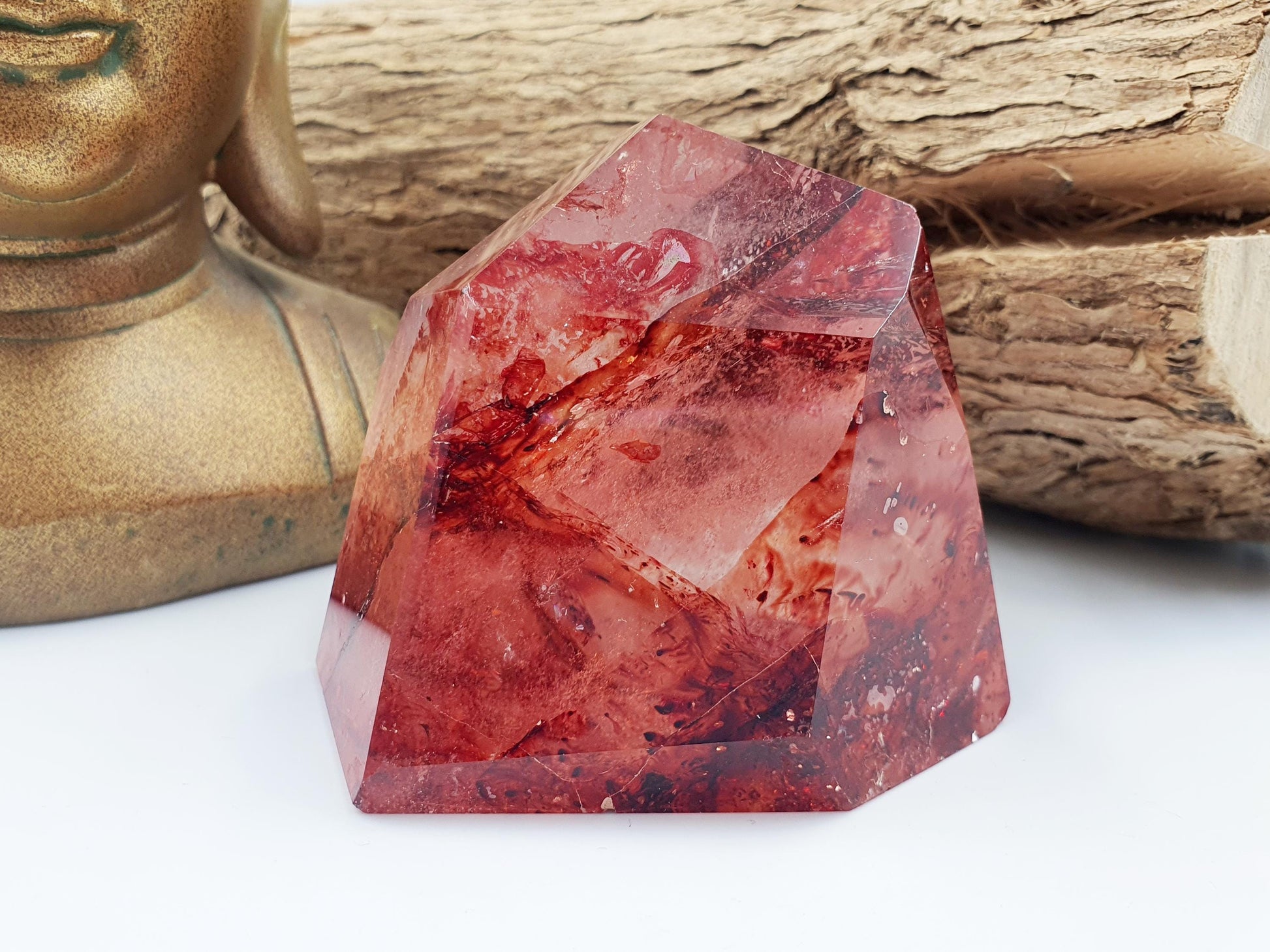 Madagascan Fire Quartz (Hematoid Quartz) Freeform - Grounding & Vitality Healing Crystal - 315g