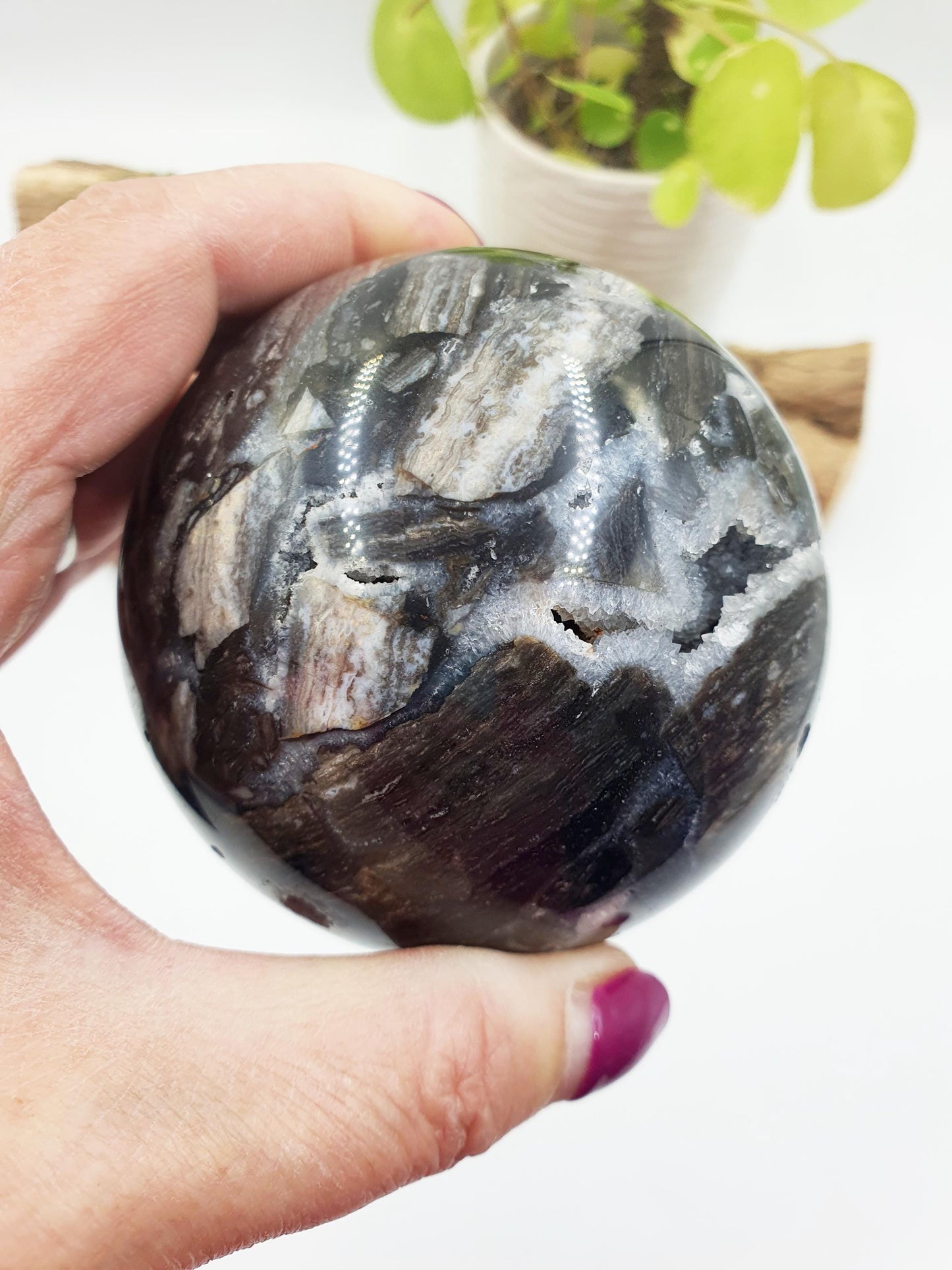 Sparkly Sphalerite Drusy Sphere - Grounding & Transformation Crystal Ball - 80mm