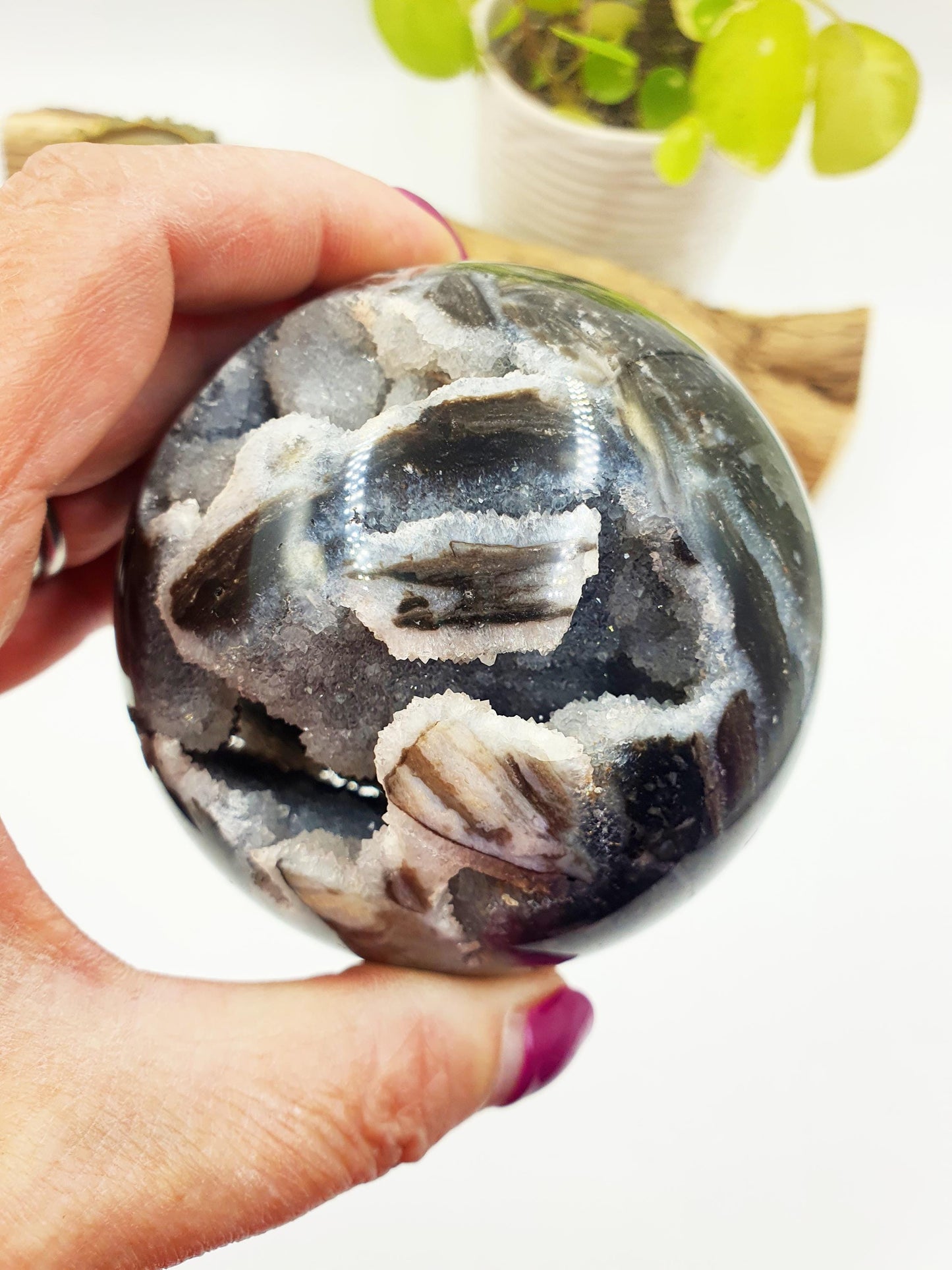 Sparkly Sphalerite Drusy Sphere - Grounding & Transformation Crystal Ball - 80mm
