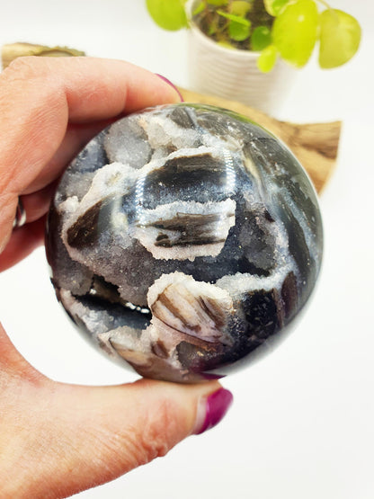 Sparkly Sphalerite Drusy Sphere - Grounding & Transformation Crystal Ball - 80mm