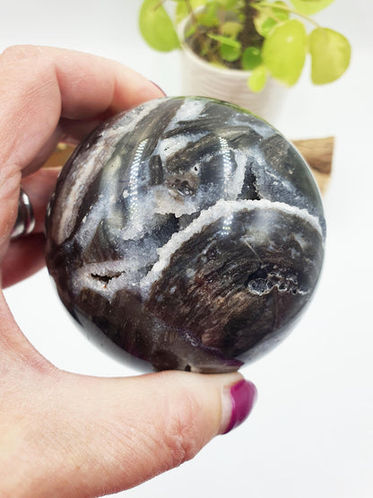 Sparkly Sphalerite Drusy Sphere - Grounding & Transformation Crystal Ball - 80mm