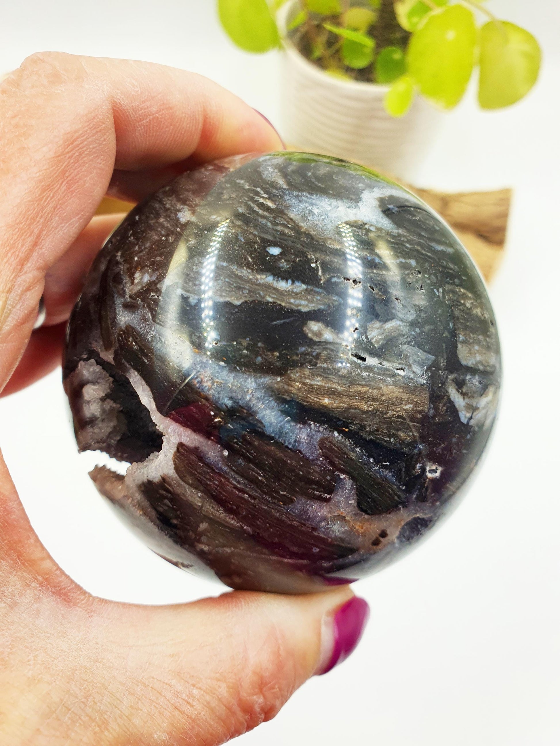 Sparkly Sphalerite Drusy Sphere - Grounding & Transformation Crystal Ball - 80mm