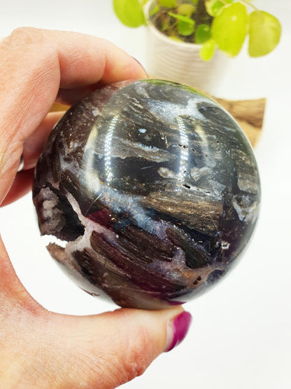 Sparkly Sphalerite Drusy Sphere - Grounding & Transformation Crystal Ball - 80mm