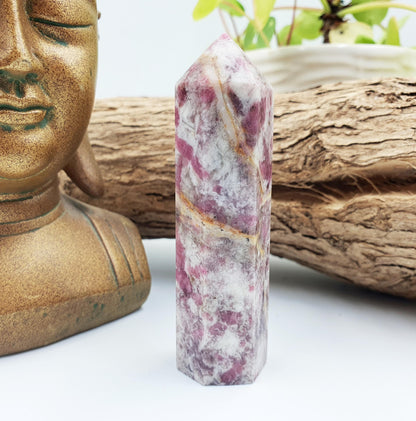 Plum Tourmaline Tower - Emotional Healing & Spiritual Growth Crystal Point - 85g