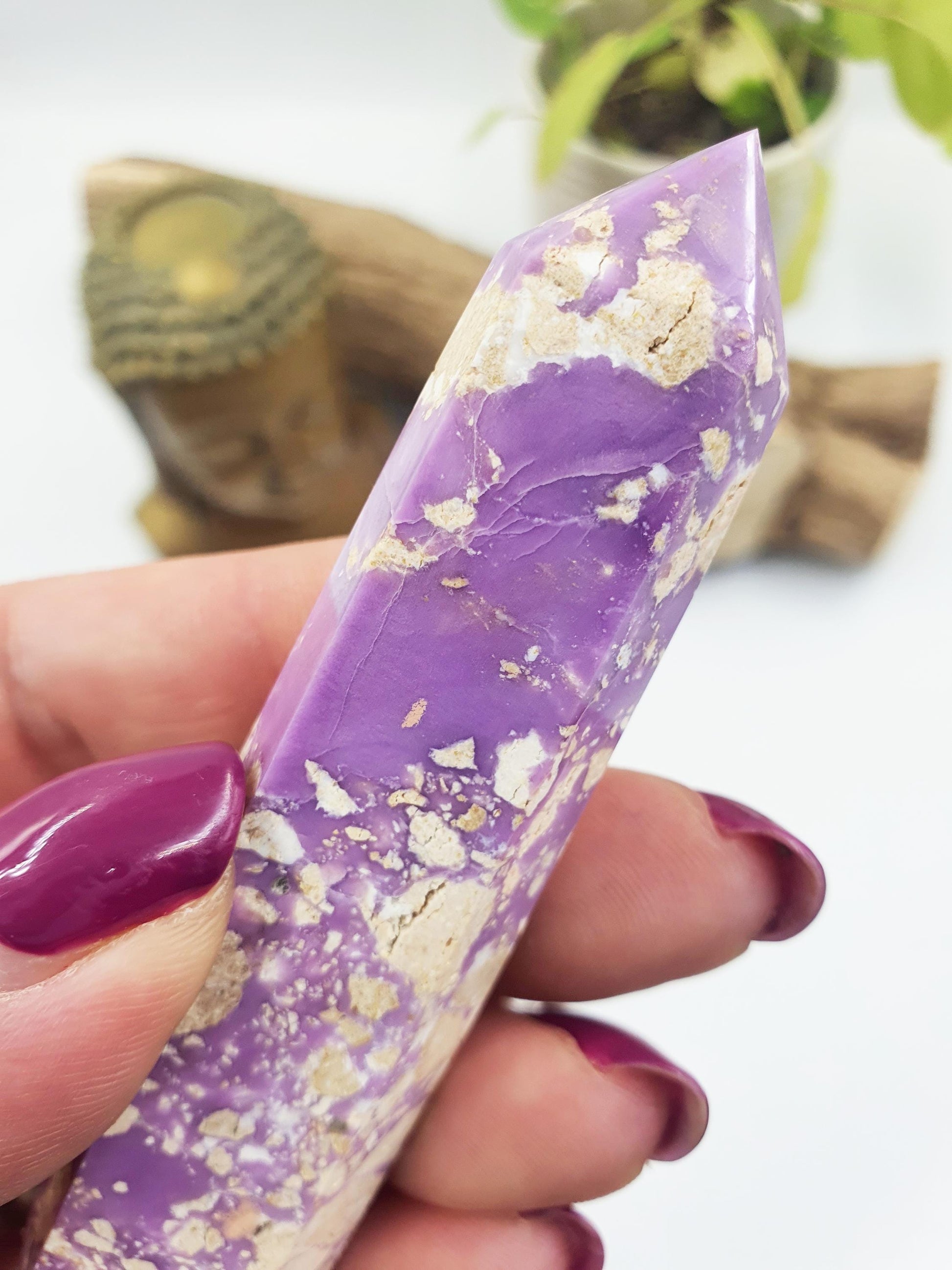 Phosphosiderite Tower - Rare Calming & Spiritual Healing Crystal Point - 45g
