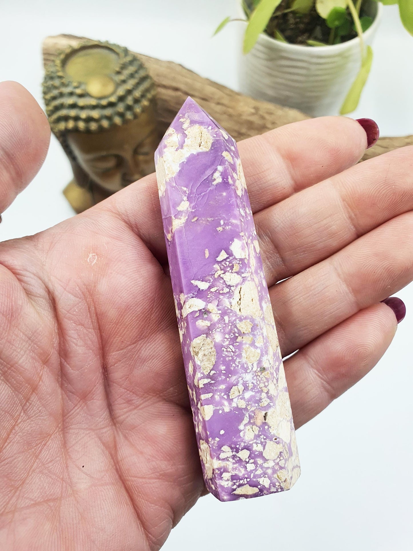 Phosphosiderite Tower - Rare Calming & Spiritual Healing Crystal Point - 45g