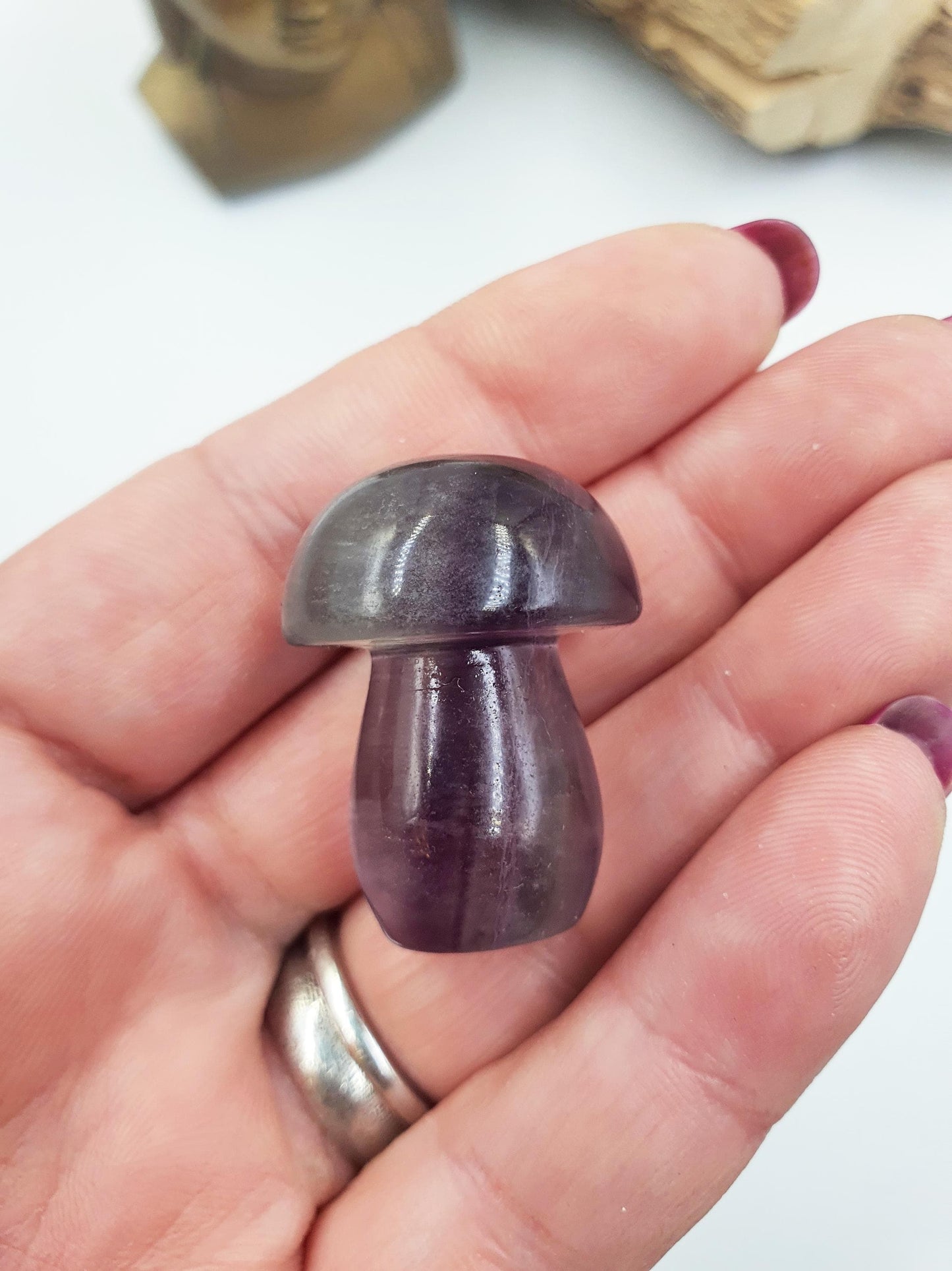 Fluorite Crystal Mushroom - Focus and Clarity Healing Crystal - 20g