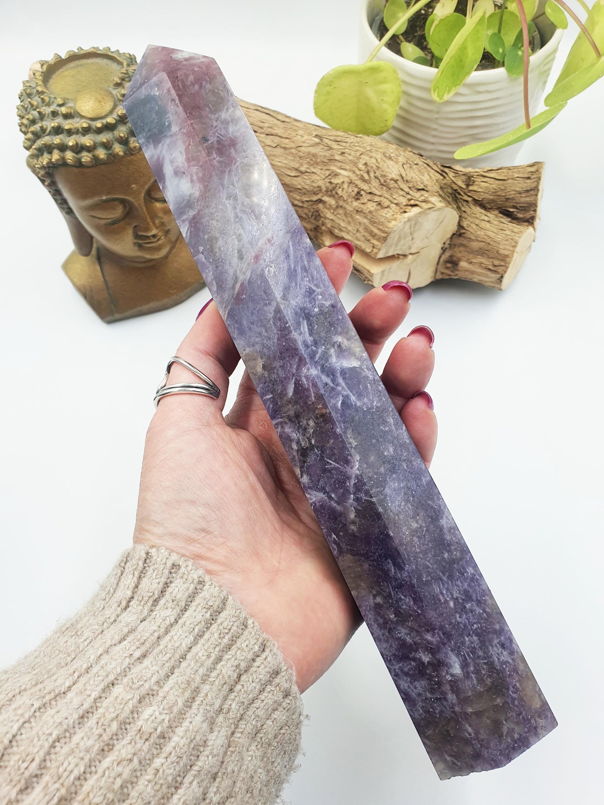 Huge Unicorn Stone (Pegmatite) Tower - Calming & Nurturing Crystal Obelisk - 27cm