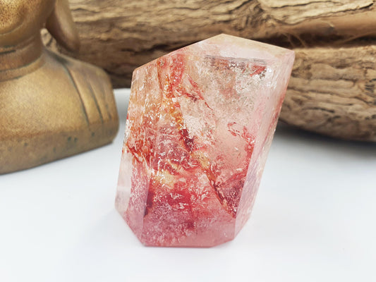 Madagascan Fire Quartz (Hematoid) Freeform with rainbows, 140g