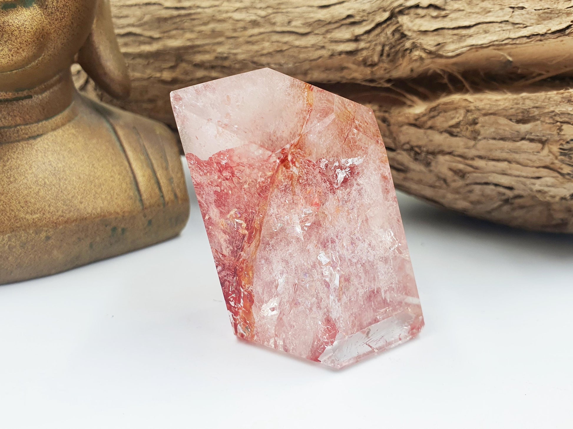 Madagascan Fire Quartz (Hematoid) Freeform with rainbows, 140g