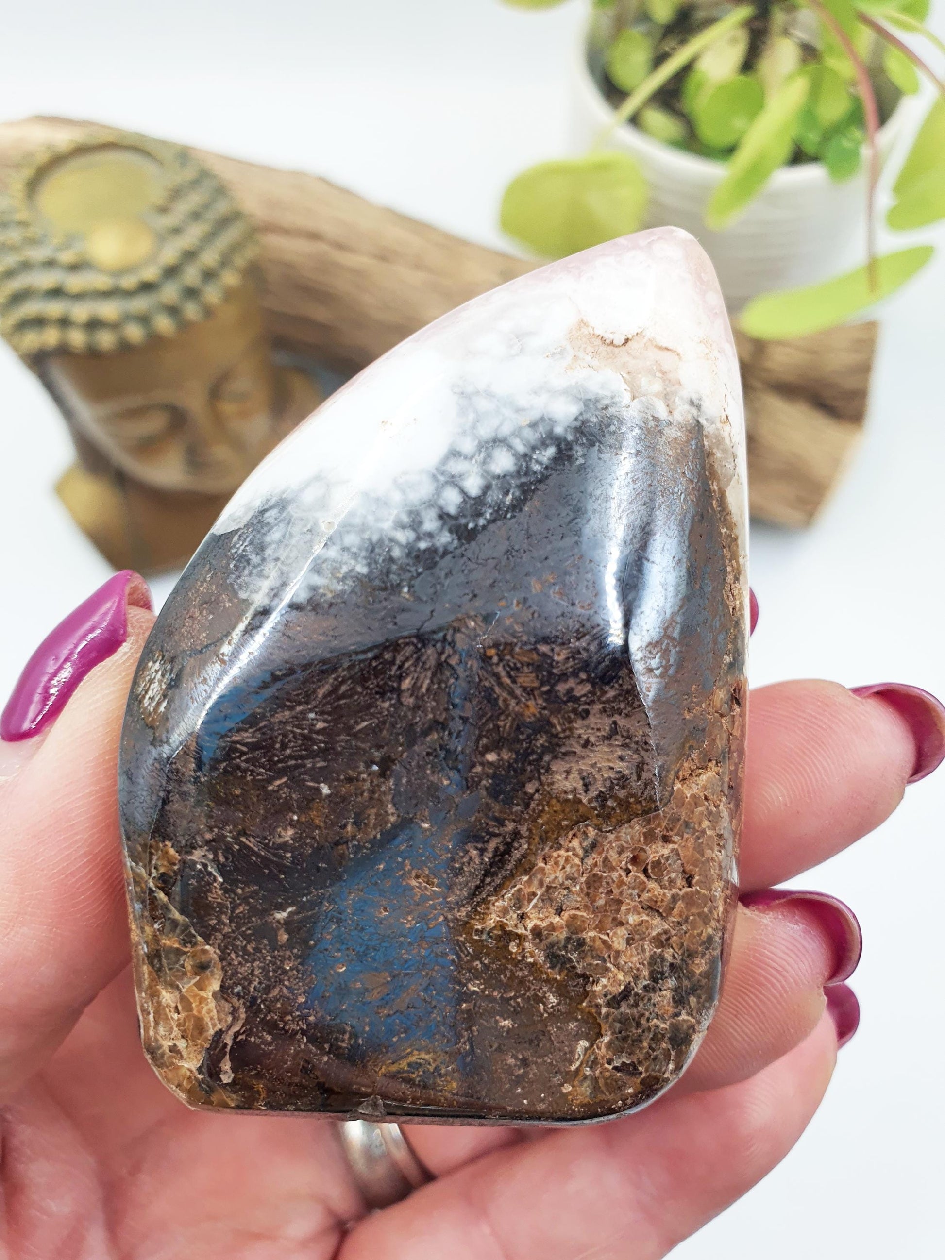 Pink Aragonite Freeform - Calming & Heart Healing Crystal, 165g