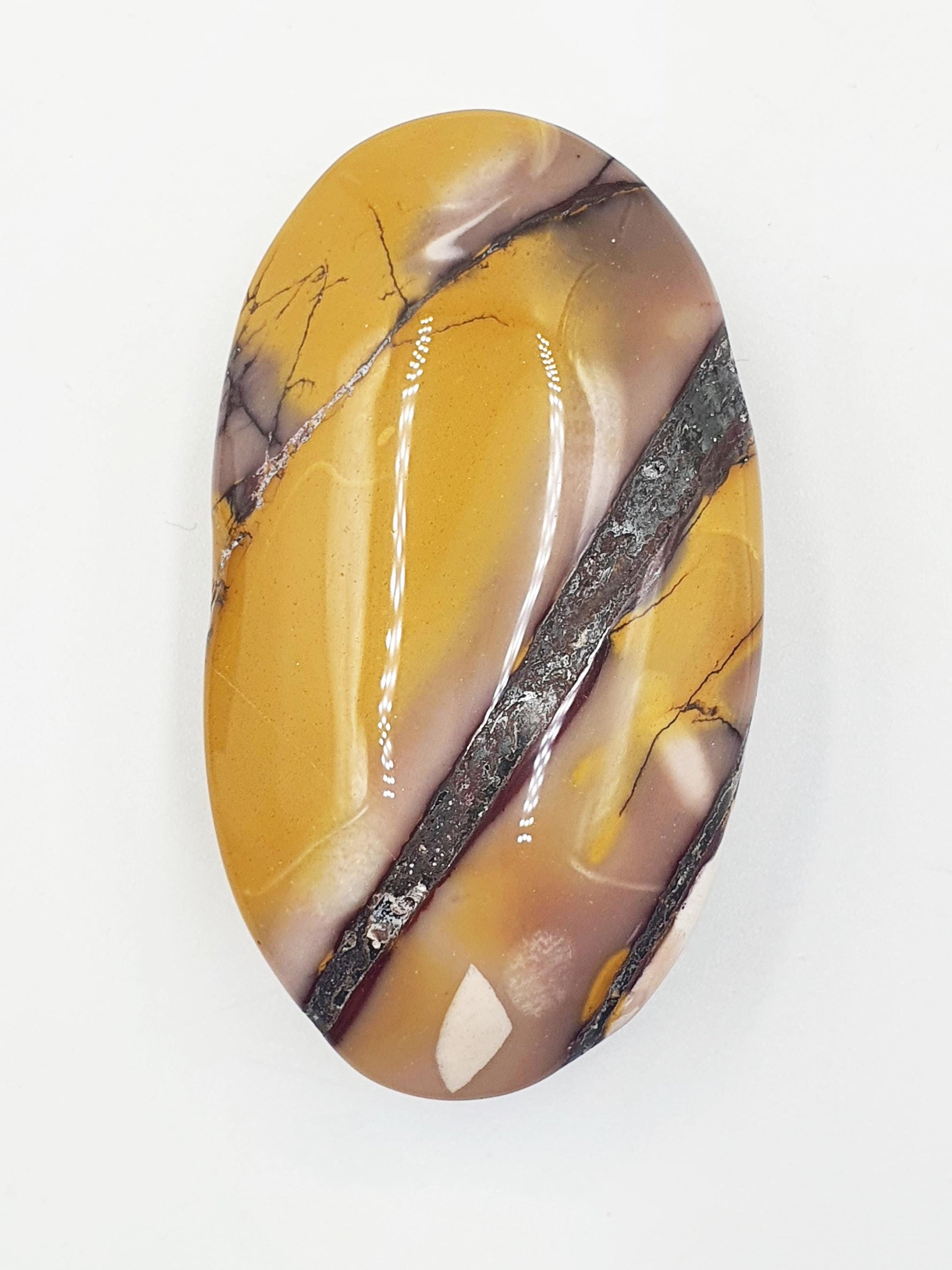 Mookaite Jasper Palm Stone - Grounding and Vitality Healing Crystal - 80g