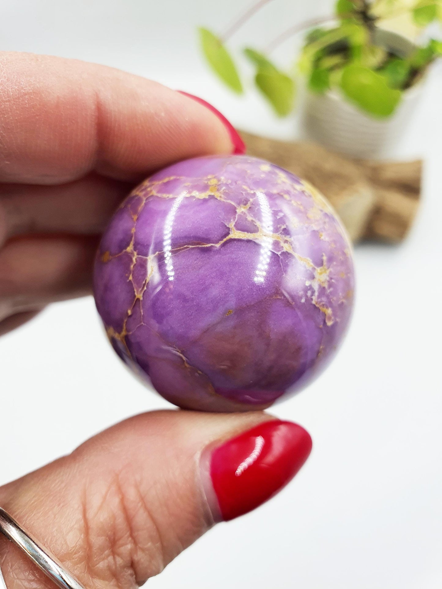 Phosphosiderite Sphere - Rare Calming & Spiritual Healing Crystal Ball - 39mm