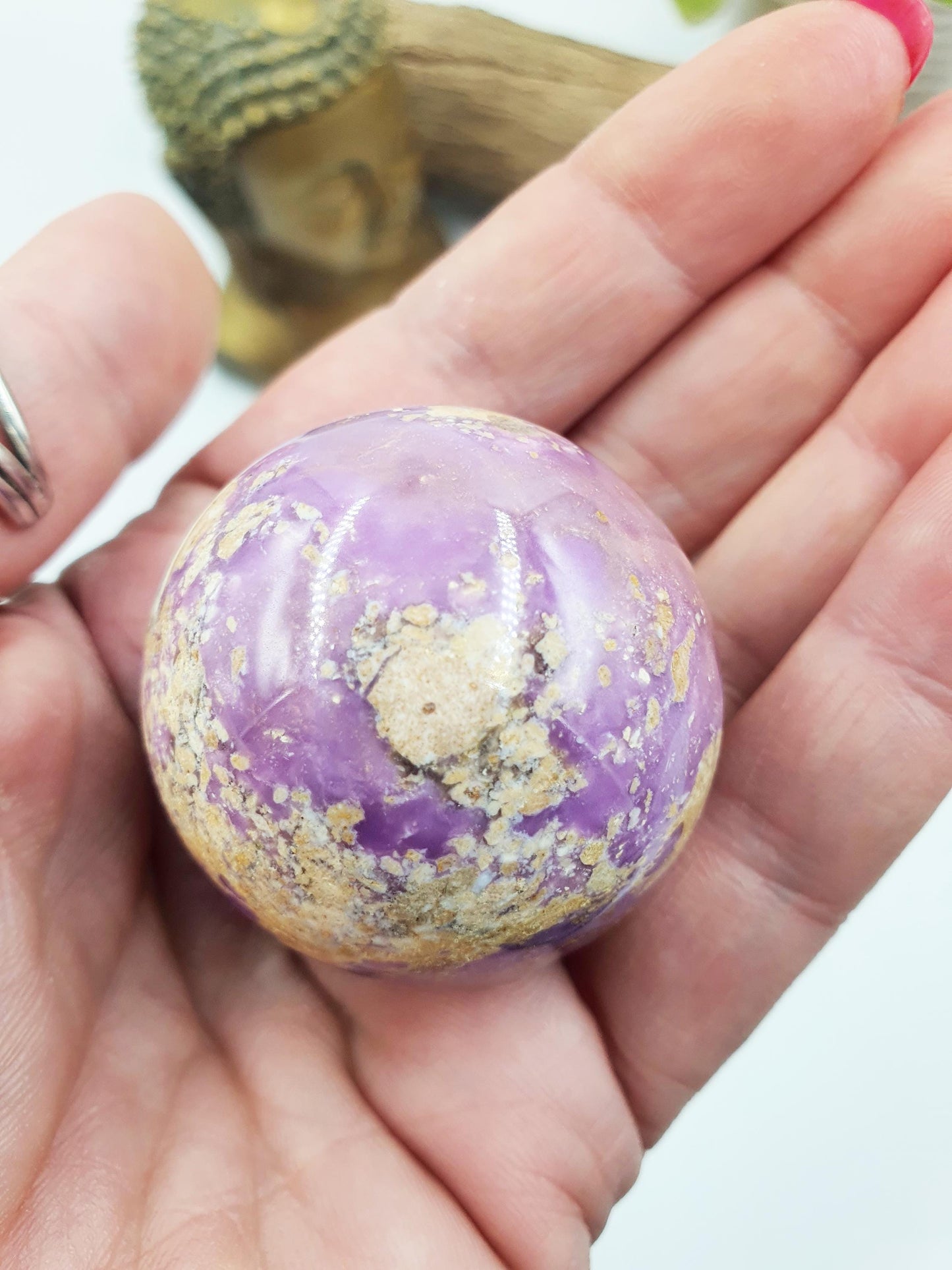 Phosphosiderite Sphere - Rare Calming & Spiritual Healing Crystal Ball - 39mm