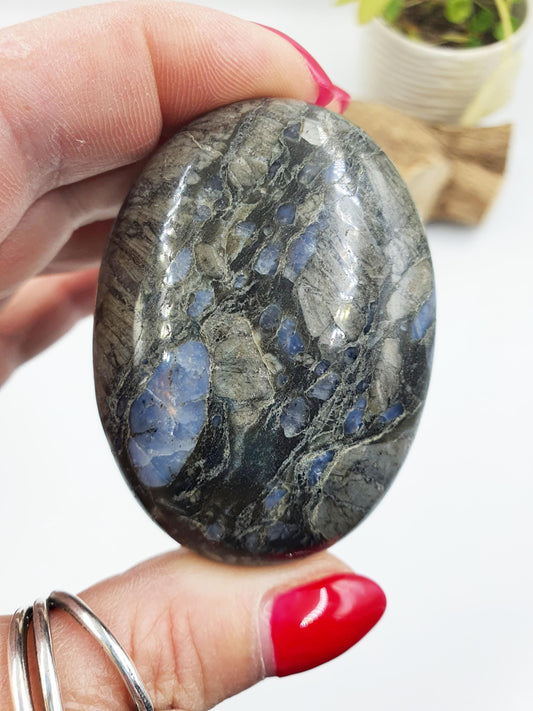 Que Sera (Llanite) Palm Stone - Uplifting & High Vibration Healing Crystal - 100g