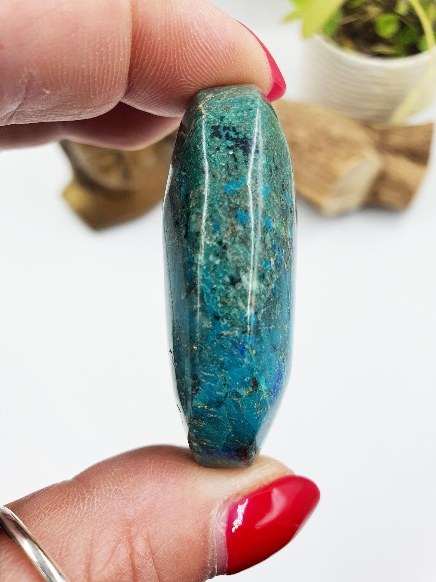 Phoenix Turquoise Palm Stone: Reiki and Meditation Crystal, 45g