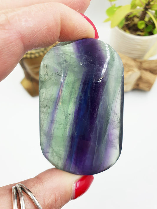 Fluorite Palm Stone - Focus and Clarity Healing Crystal - 160g