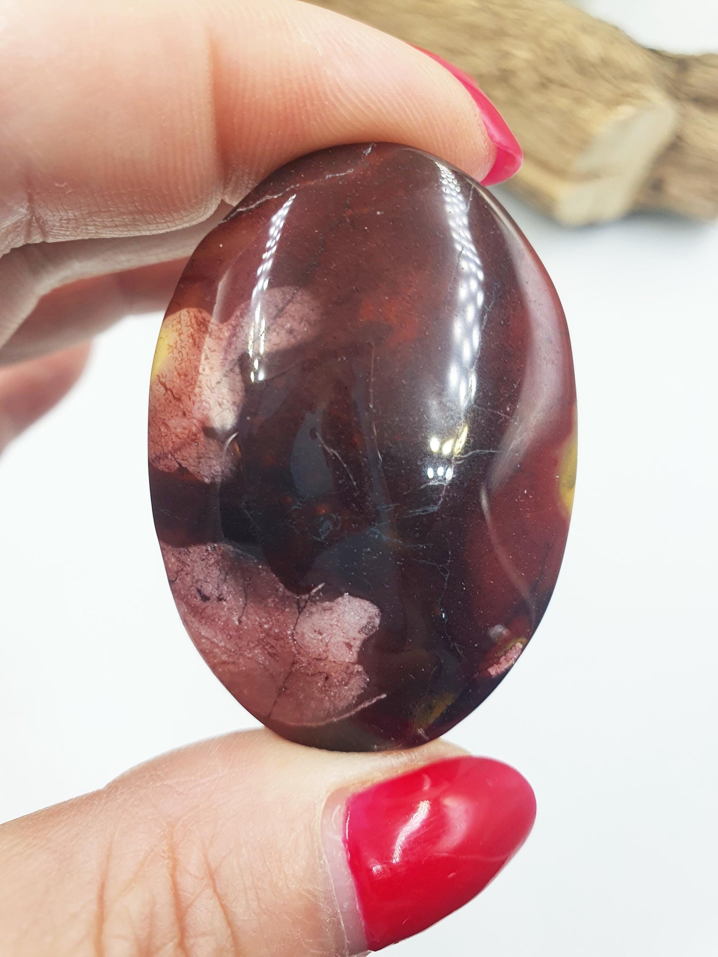 Small Mookaite Jasper Palm Stone - Grounding and Vitality Healing Crystal, 35g