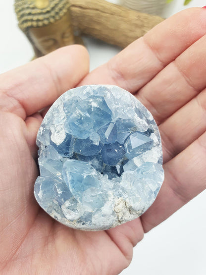 Raw Celestite Geode Specimen - Calming & Angelic Energy Healing Crystal, 190g