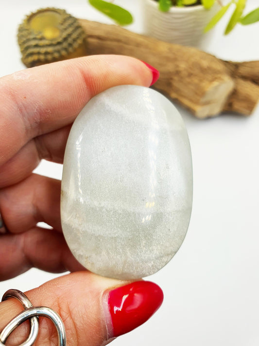 Green Moonstone Palm - Heart Chakra & Emotional Balance Healing Crystal, 50g